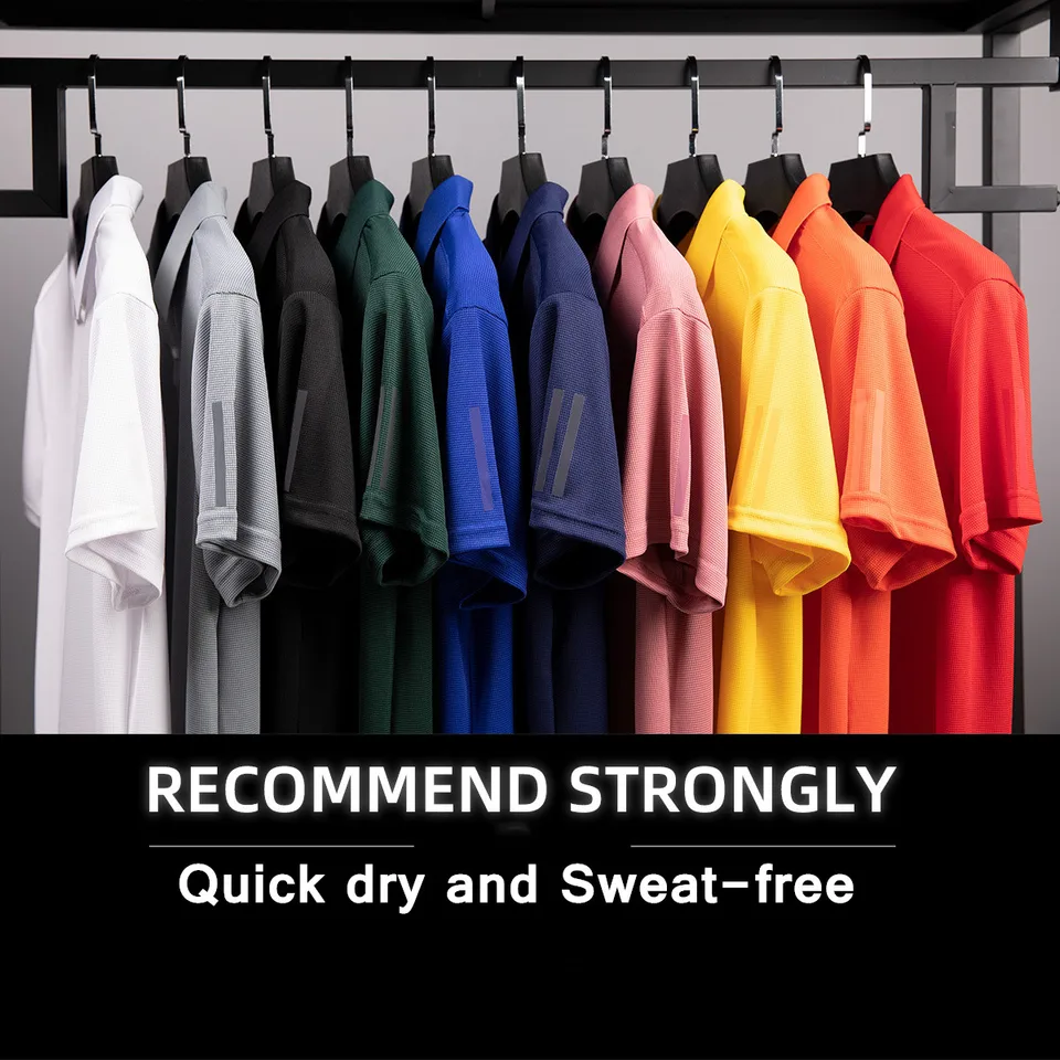 Polo Shirt Men Casual Solid Breathable Shirt Reflective Strip Sleeve Summer Sportswear Quick Dry Jerseys Tops Camisa Polo Shirts - Image 6