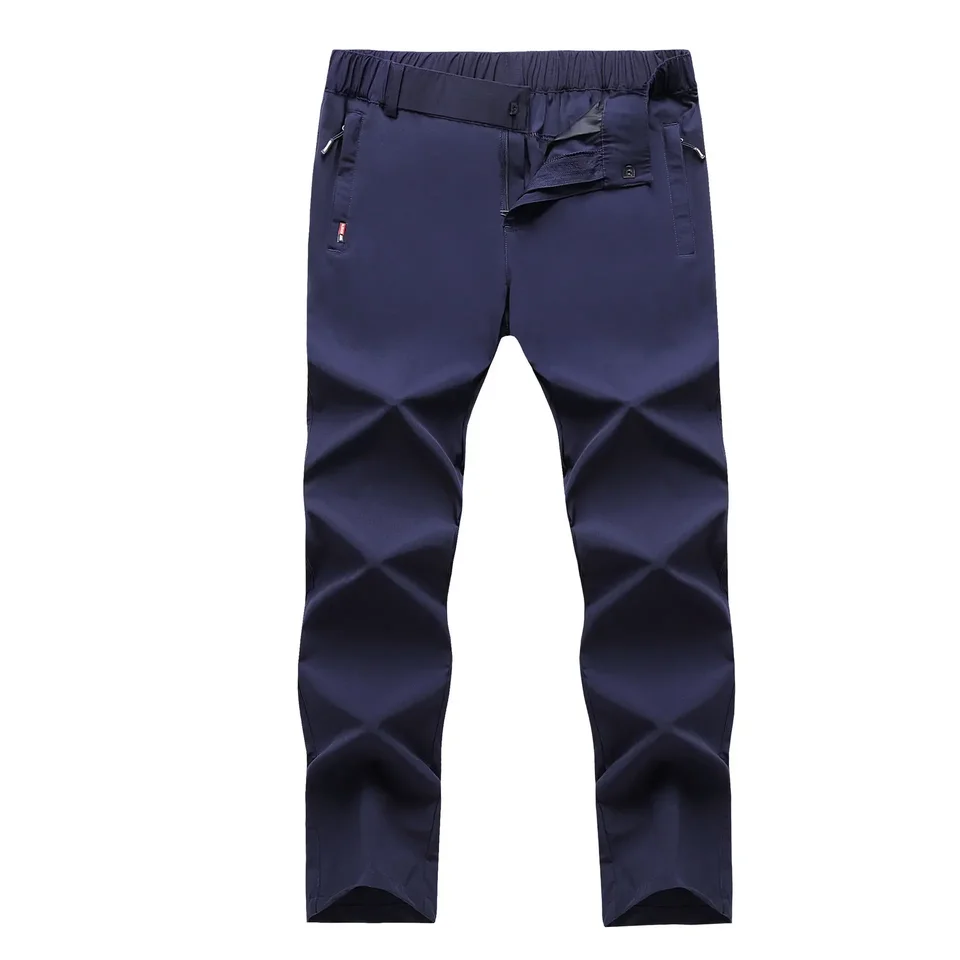 Ice Silk Men's Summer Pants Elastic Waist Straight Leg Trouser Male Quick Dry Big Size Large Plus Stretch 6XL 7XL Work Outdoor - Image 3