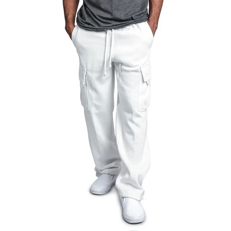Men's Cargo Pants Loose Drawstring Sweatpants with Pockets Sports Straight Trousers Jogging Long Pants Hip Hop Streetwear - Image 4