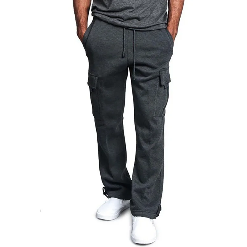 Men's Cargo Pants Loose Drawstring Sweatpants with Pockets Sports Straight Trousers Jogging Long Pants Hip Hop Streetwear - Image 3