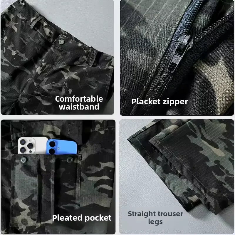 Wear-Resistant Cargo Pants Men Casual Work Stretch Trousers Breathable Multi-Pocket Outdoor Waterproof Training Hiking Pant Male - Image 6