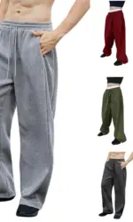 Mens Sweatpants Straight Fit Joggers for Sports and Streetwear Loose Oversized Casual Pant Drawstring Multi-pocket Men Long Pant