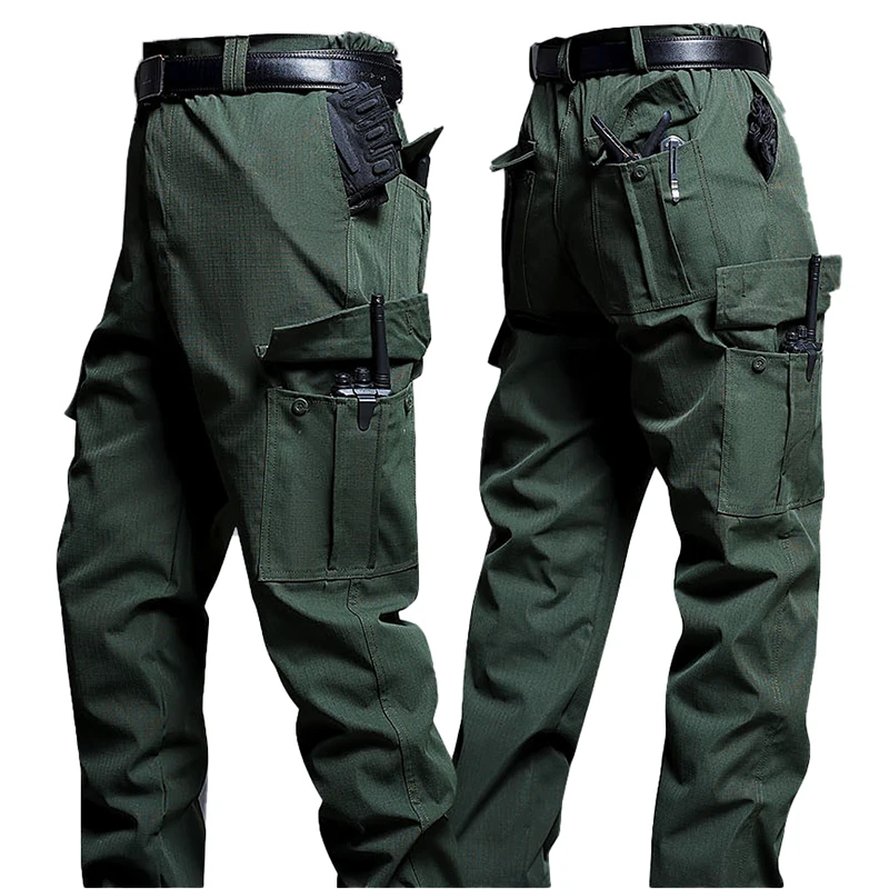 Wear-Resistant Cargo Pants Men Casual Work Stretch Trousers Breathable Multi-Pocket Outdoor Waterproof Training Hiking Pant Male - Image 4