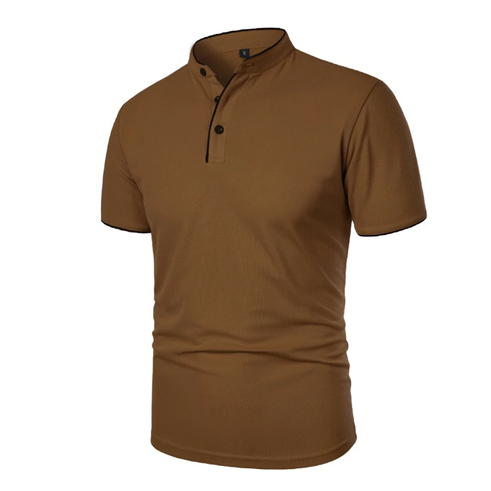 Summer Men's Short Sleeve Polo Shirt Solid Color T Shirts Streetwear Sport Quick-drying Breathable Basic Casual Shirt Tops - Image 6