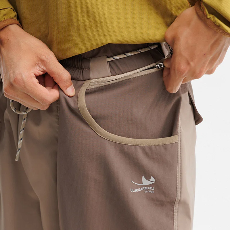 Men Outdoor Lightweight Quick Dry Ultra Loose Casual Splice Wide Leg Techwear Track Cargo Pants Women Streetwear Baggy Trousers - Image 4
