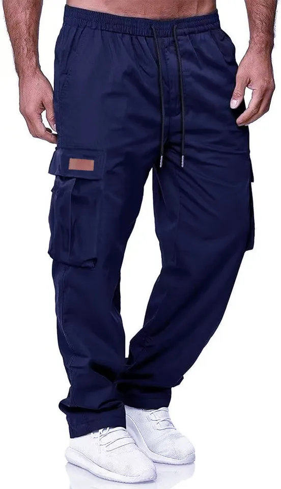2024 Amazon Summer New Men's Work Pants European and American Independent Station Drawstring Multi Pocket Casual Pants - Image 2