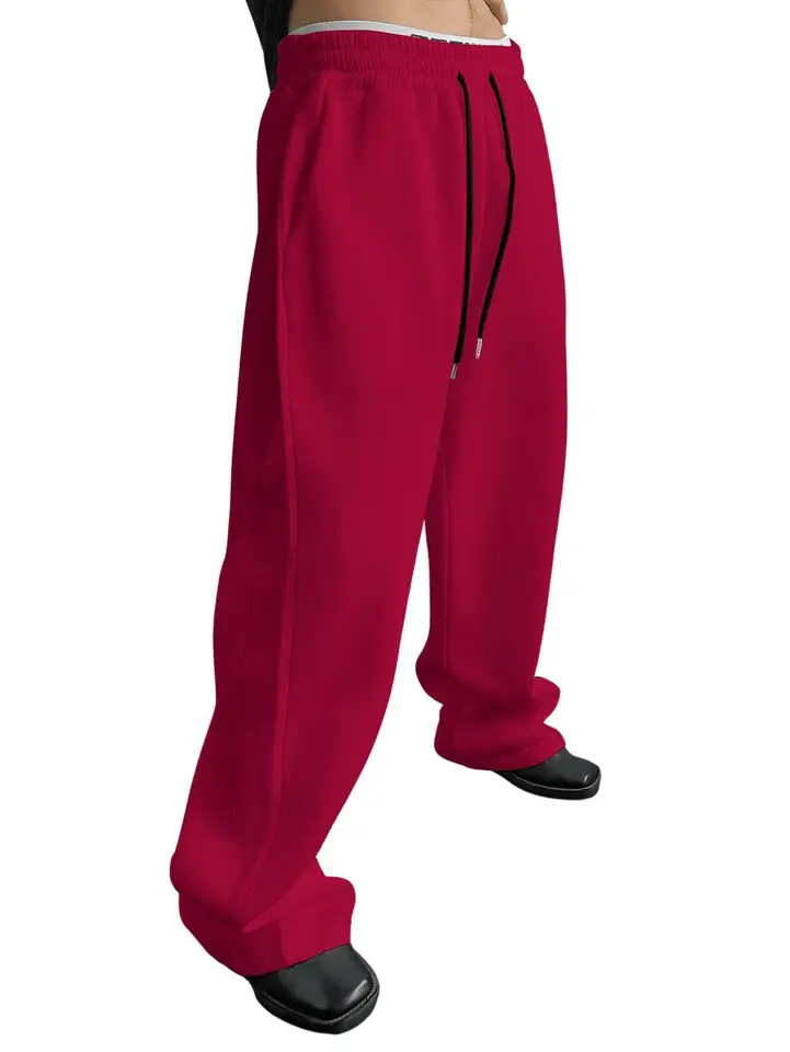 Mens Sweatpants Straight Fit Joggers for Sports and Streetwear Loose Oversized Casual Pant Drawstring Multi-pocket Men Long Pant - Image 4
