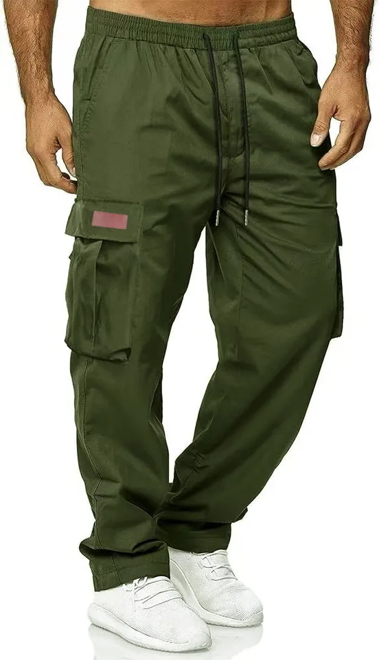 2024 Amazon Summer New Men's Work Pants European and American Independent Station Drawstring Multi Pocket Casual Pants - Image 3