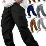 2026 Amazon Summer New Men's Work Pants European and American Independent Station Drawstring Multi Pocket Casual Pants