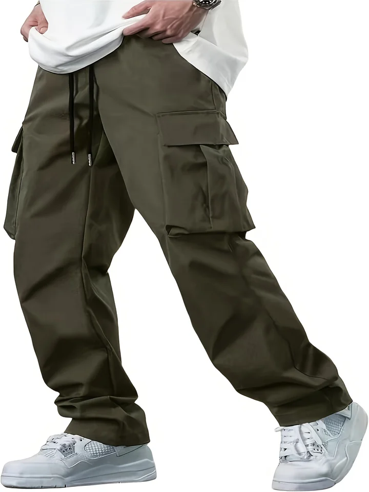 2026 Amazon Summer New Men's Work Pants European and American Independent Station Drawstring Multi Pocket Casual Pants - Image 3