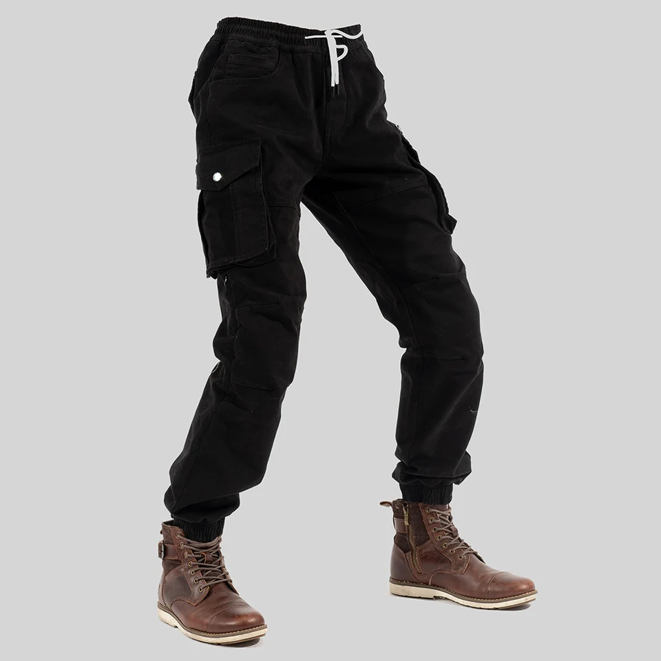 Motorcycle Riding Pants Men Trousers Large Pockets Durable Protective Gear Slim Elastic Motorcross Motorbike for Outdoor Cycling - Image 4