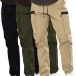 3-Pack Men's New Multi-Pocket Cargo Pants, Zipper Design Straight Leg Trousers, Stylish Fit and Comfortable Fabric