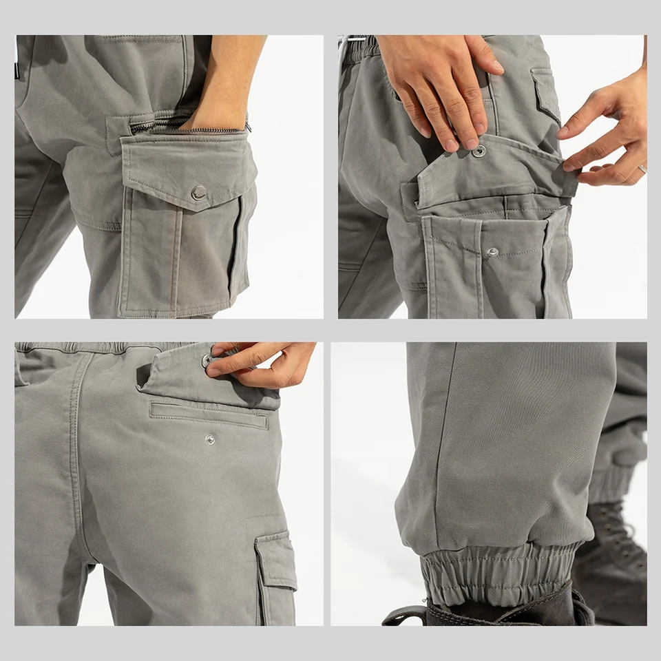 Motorcycle Riding Pants Men Trousers Large Pockets Durable Protective Gear Slim Elastic Motorcross Motorbike for Outdoor Cycling - Image 3