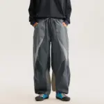 Men Outdoor Lightweight Quick Dry Ultra Loose Casual Splice Wide Leg Techwear Track Cargo Pants Women Streetwear Baggy Trousers