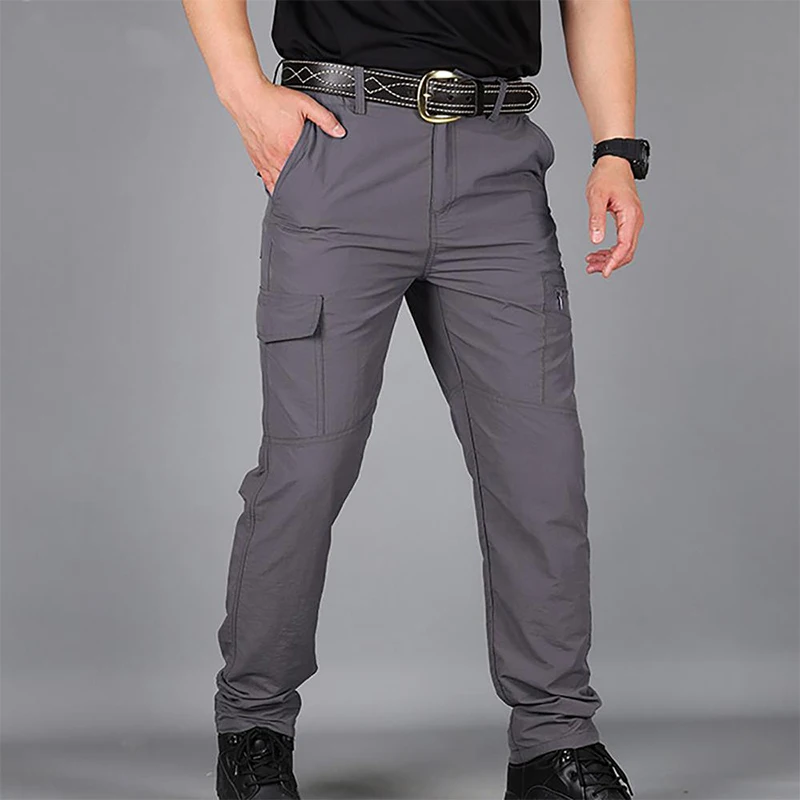 Summer Casual Lightweight Army Military Long Trousers Male Waterproof Quick Dry Cargo Camping Overalls Breathable Tactical Pants - Image 4