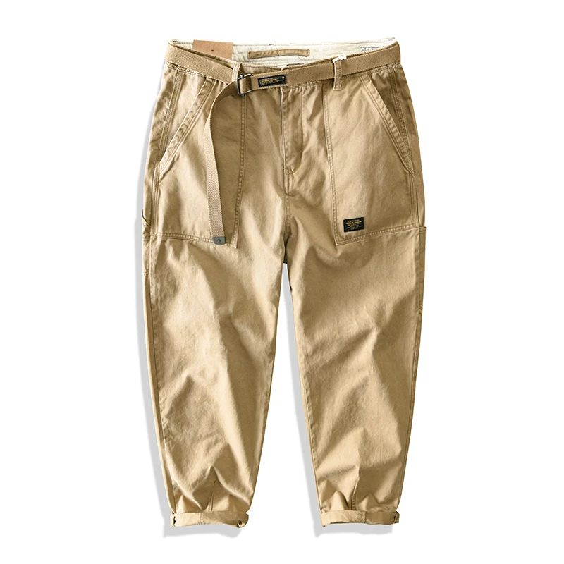 Yu Wenle Amekaji Trendy Versatile Workwear Pants Men American Retro Trousers Fashion Cargo Pants Man Straight Casual Baggy Pants - Image 5