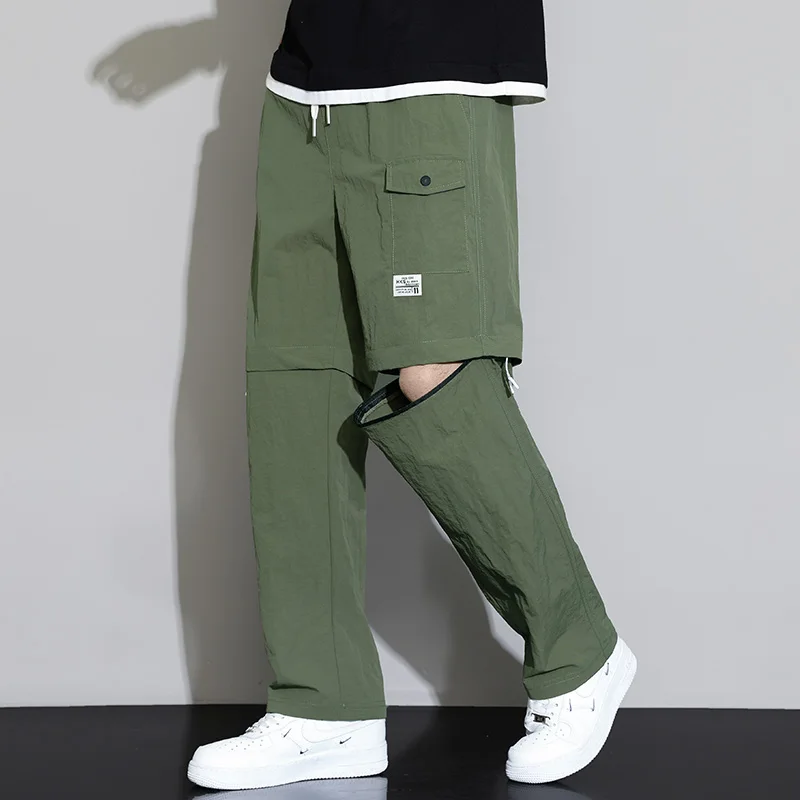 2 in 1 Detachable Leg Men's Pants Lightweight Quick Dry Cargo Trouser Male Outdoor Big Size Large Plus Pocket Waterproof Shorts - Image 3