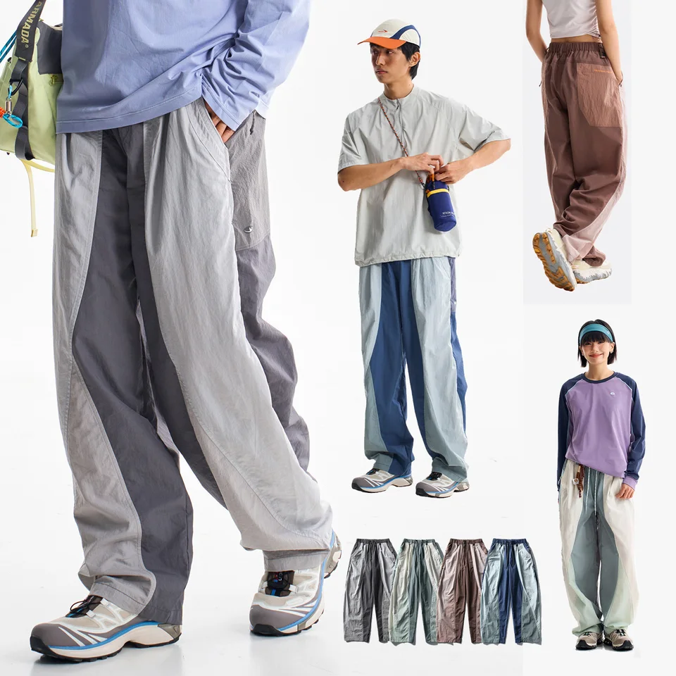 Men Outdoor Lightweight Quick Dry Ultra Loose Casual Splice Wide Leg Techwear Track Cargo Pants Women Streetwear Baggy Trousers - Image 6