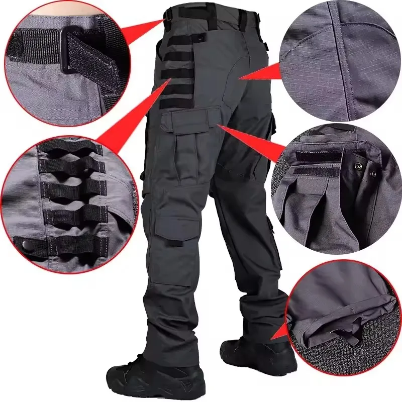 New Men Tactical Pants Quick Drying Multi-Pocket Cargo Pants Casual Tactical Trousers Wear-Resistant Work Traning Pant Loose - Image 3