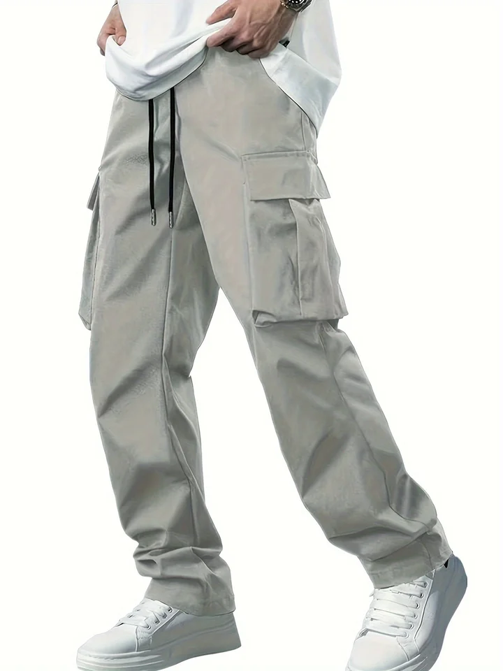2026 Amazon Summer New Men's Work Pants European and American Independent Station Drawstring Multi Pocket Casual Pants - Image 6