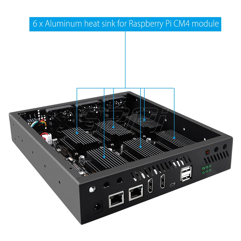 52Pi New DeskPi Super6C Raspberry Pi CM4 Cluster Carrier Mini-ITX Board 6 RPI Compatible CM4 Supported - Image 5