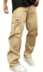2026 Amazon Summer New Men's Work Pants European and American Independent Station Drawstring Multi Pocket Casual Pants