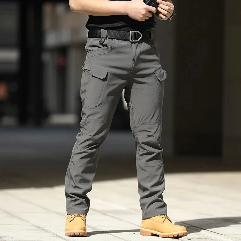 Men'S Tactical Cargo Pants - Softshell, Stretchy Fabric, Multiple Pockets, Button Fly, No Belt, All-Season Outdoor Training Pant - Image 4
