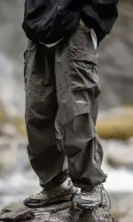 Vintage Baggy Hiking Cargo Pants Men Waterproof Casual Sport Jogging Sping Summer Parachute Pants Outdoor Wide leg Trousers