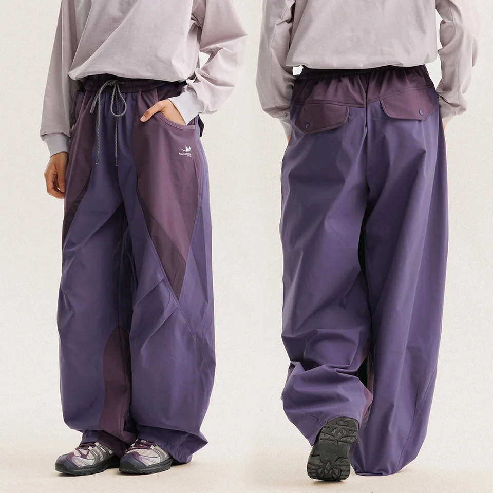 Men Outdoor Lightweight Quick Dry Ultra Loose Casual Splice Wide Leg Techwear Track Cargo Pants Women Streetwear Baggy Trousers - Image 2