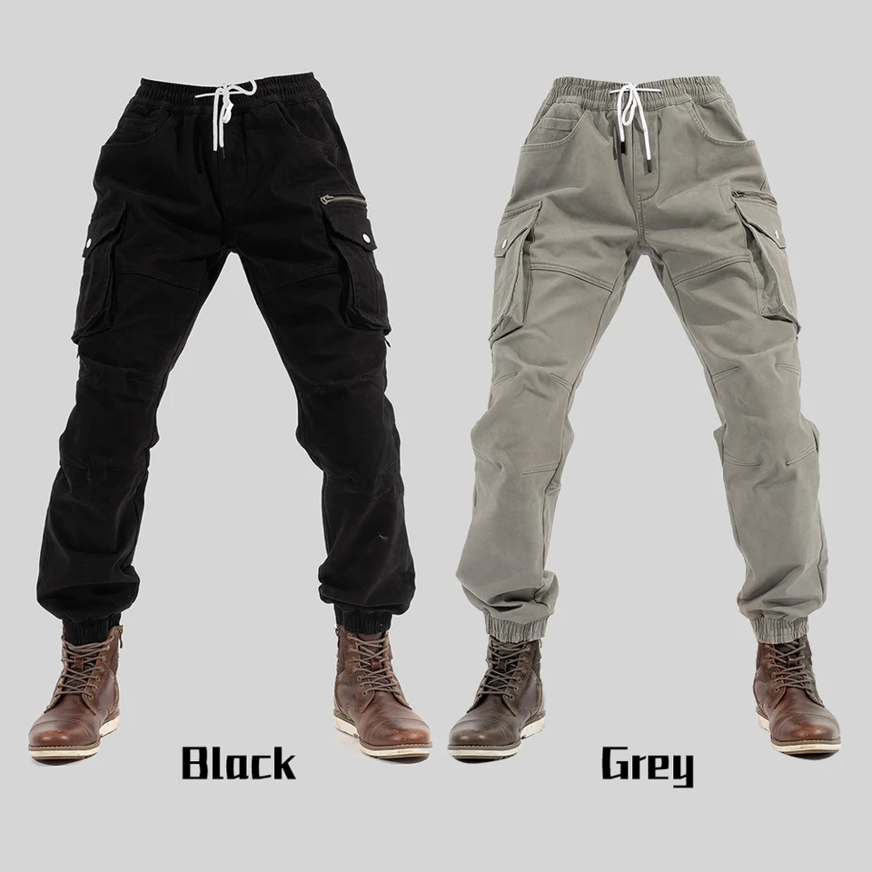 Motorcycle Riding Pants Men Trousers Large Pockets Durable Protective Gear Slim Elastic Motorcross Motorbike for Outdoor Cycling - Image 2