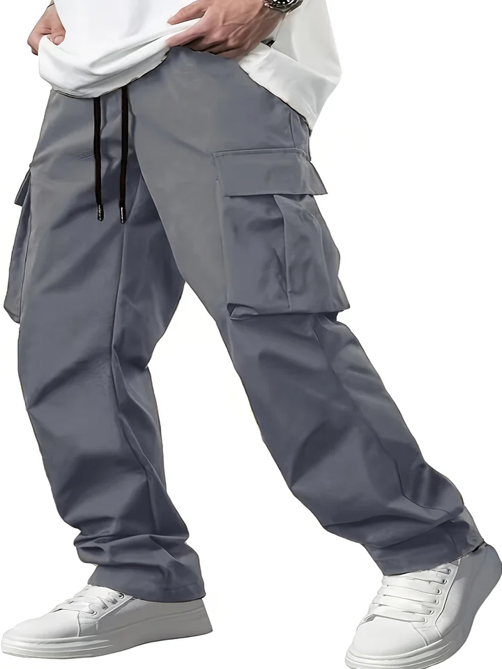 2026 Amazon Summer New Men's Work Pants European and American Independent Station Drawstring Multi Pocket Casual Pants - Image 2