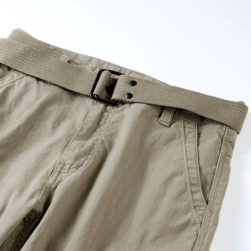 2026 Men's Cargo Pants Straight Leg Cotton Stretch Tactical Trouser Male Military Outdoor Camping Fishing Casual Work Wear Khaki - Image 6