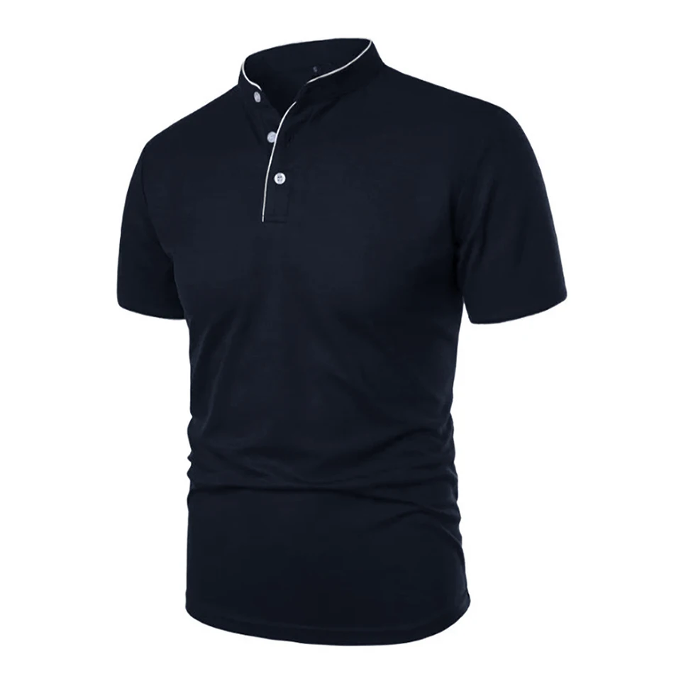 Summer Men's Short Sleeve Polo Shirt Solid Color T Shirts Streetwear Sport Quick-drying Breathable Basic Casual Shirt Tops - Image 2