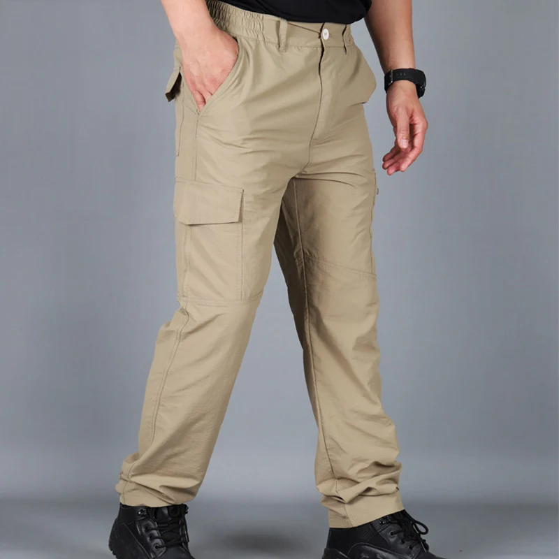 Summer Casual Lightweight Army Military Long Trousers Male Waterproof Quick Dry Cargo Camping Overalls Breathable Tactical Pants - Image 5