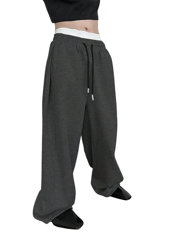Mens Sweatpants Straight Fit Joggers for Sports and Streetwear Loose Oversized Casual Pant Drawstring Multi-pocket Men Long Pant - Image 5