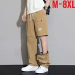 2 in 1 Detachable Leg Men's Pants Lightweight Quick Dry Cargo Trouser Male Outdoor Big Size Large Plus Pocket Waterproof Shorts
