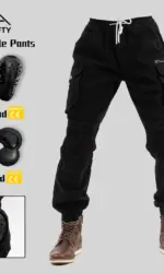 Motorcycle Riding Pants Men Trousers Large Pockets Durable Protective Gear Slim Elastic Motorcross Motorbike for Outdoor Cycling