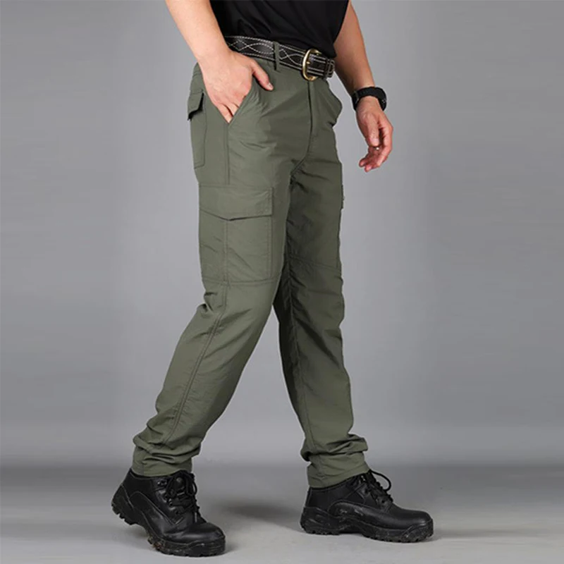 Summer Casual Lightweight Army Military Long Trousers Male Waterproof Quick Dry Cargo Camping Overalls Breathable Tactical Pants - Image 3