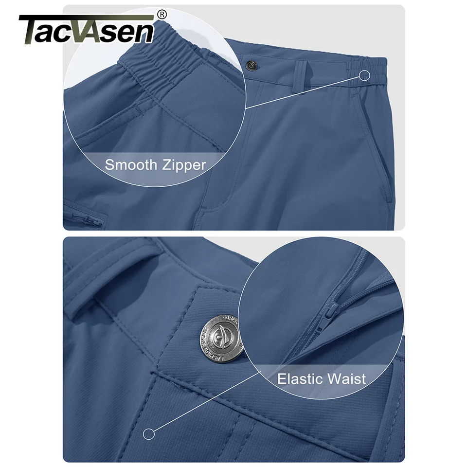 TACVASEN Waterproof Lightweight Hiking Pants Mens Ripstop Quick Dry Cargo Work Pant Outdoor Trekking Hard-wearing Trousers Male - Image 4