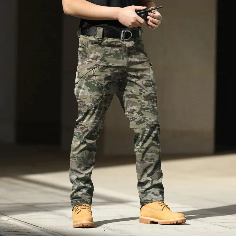 Men'S Tactical Cargo Pants - Softshell, Stretchy Fabric, Multiple Pockets, Button Fly, No Belt, All-Season Outdoor Training Pant - Image 6