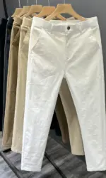Men's Summer Thin Pants 2025 New Straight Simple and Versatile White Casual Man Clothing Trendy Slim-fitting Cotton Cargo Pants