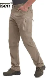 TACVASEN Summer Lightweight Trousers Mens Fishing Pants Outdoor Hiking Nylon Quick Dry Pockets Cargo Pants Casual Work Trousers