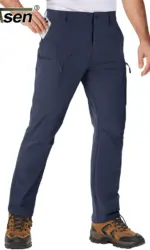TACVASEN Waterproof Lightweight Hiking Pants Mens Ripstop Quick Dry Cargo Work Pant Outdoor Trekking Hard-wearing Trousers Male