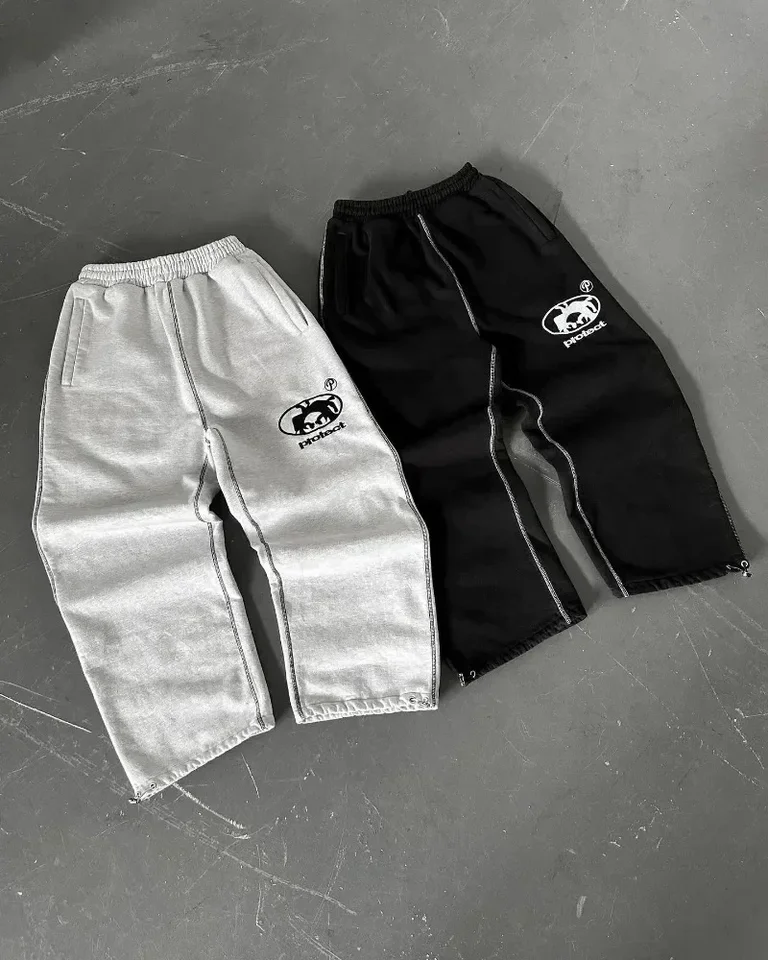 Man Y2k Pants Joggers Men Streetwear Embroidered Pink Long Sweatpants Cargo Clothing Casual Police Trousers American Harajuku - Image 2