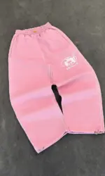 Man Y2k Pants Joggers Men Streetwear Embroidered Pink Long Sweatpants Cargo Clothing Casual Police Trousers American Harajuku