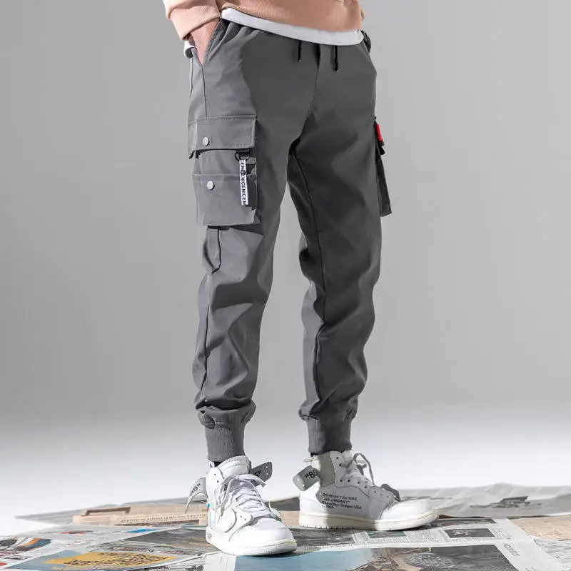 2025 New Trendy Solid Color Pants, Multi Flap Pocket Men's Cargo Pants, Loose Casual Outdoor Pants, Men's Work Pants oversized - Image 2