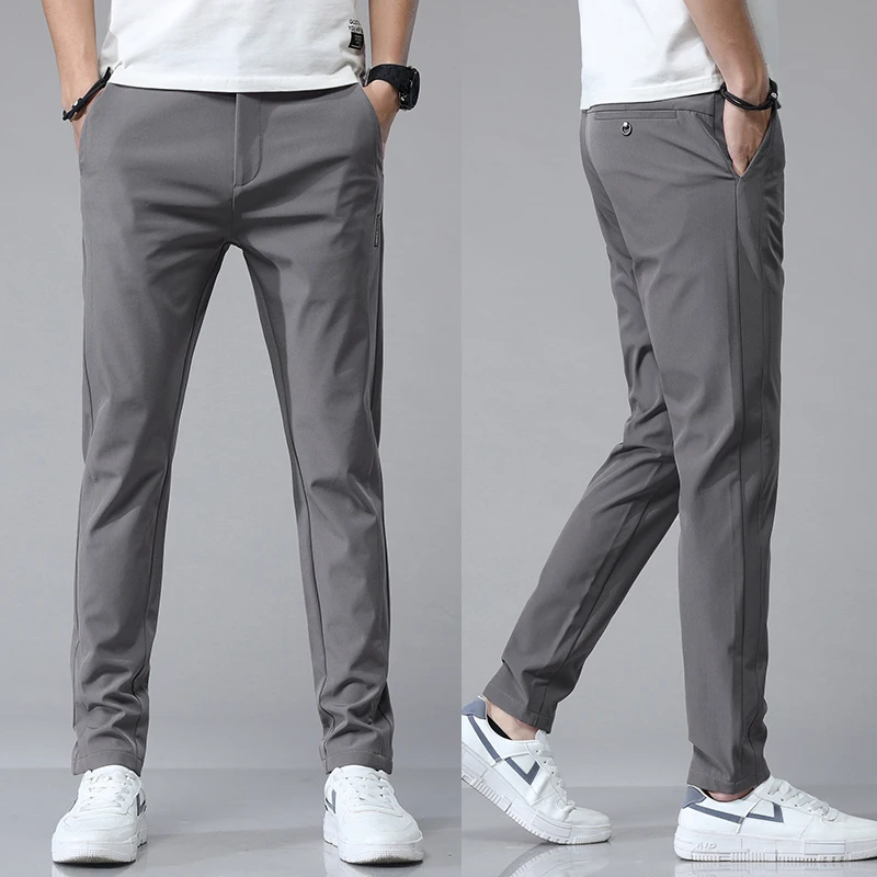 5 Colors Spring Summer Ultra-thin Men's Stretch Slim Straight Casual Pants High Quality Fashion Breathable Golf Sports Trousers - Image 2