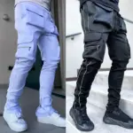 Summer Men's Jogging Sports Pants Multi-Pocket Sweatpants Running Trousers Men's Casual Joggers Cargo Reflective Hip Pop Pants