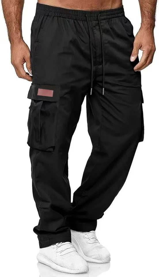 2024 Amazon Summer New Men's Work Pants European and American Independent Station Drawstring Multi Pocket Casual Pants - Image 4