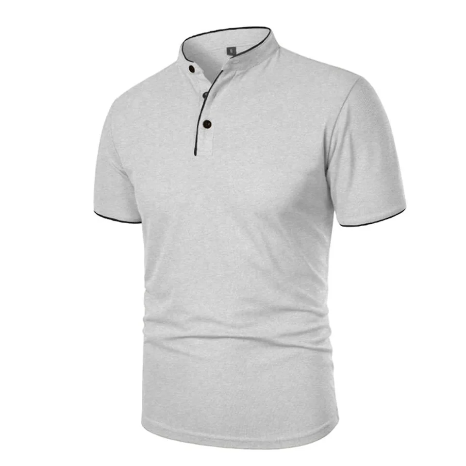 Summer Men's Short Sleeve Polo Shirt Solid Color T Shirts Streetwear Sport Quick-drying Breathable Basic Casual Shirt Tops - Image 3